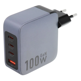 Forcell Forcell - Adapter - met 3 x USB C en USB A aansluitingen - 100W - Quick Charge 4.0 - Grijs