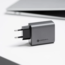 Forcell - Adapter - met 2 x USB C en USB A aansluitingen - 4A 65W - Quick Charge 4.0 - Grijs