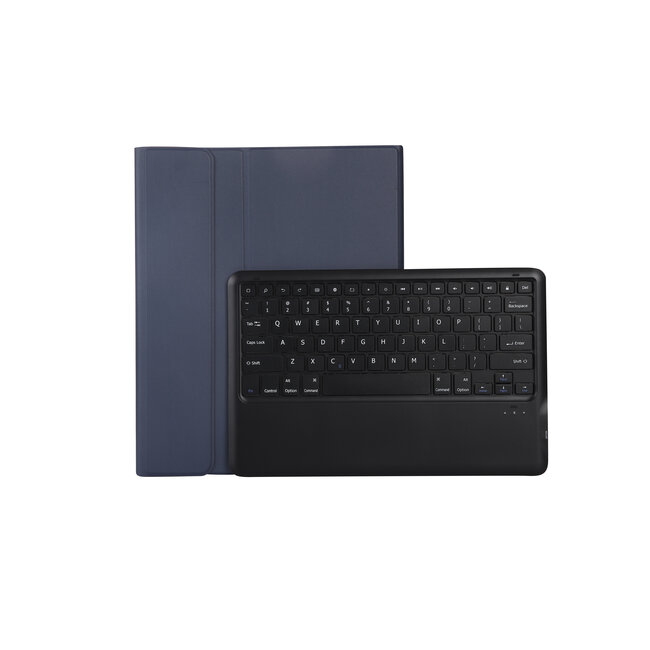 Case2go - Bluetooth Toetsenbord hoes geschikt voor Apple iPad Air 13 (2024/2025) / Apple iPad Pro 12.9 (2018/2020/2021/2022) - QWERTY - Auto Wake/Sleep functie - Met Pencil Houder - Donker Blauw