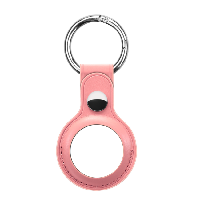 Apple AirTag Keychain - PU Leather AirTag Pendant - AirTag Apple Case - Pink