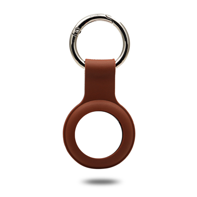 Apple AirTag Keychain - Silicone AirTag Case - AirTag pendant - Brown