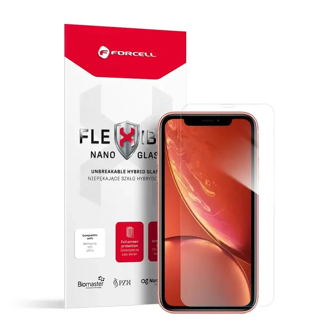 Forcell - Screenprotector geschikt voor iPhone XR / 11 - Flexibel Hybride Glas - Transparant