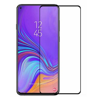 Case2go Screenprotector geschikt voor Samsung Galaxy A8s - Full Cover Screenprotector - Gehard Glas - Zwart