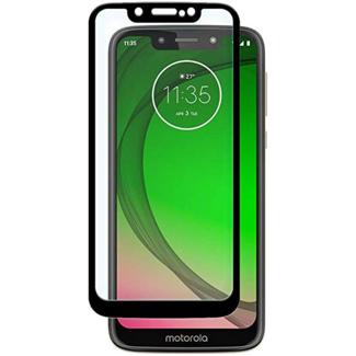 Case2go Screenprotector geschikt voor Motorola Moto G7 Play - Full Cover Screenprotector - Gehard Glas - Zwart