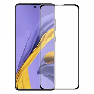 Case2go Screenprotector geschikt voor Samsung Galaxy A51 - Full Cover Screenprotector - Gehard Glas - Zwart