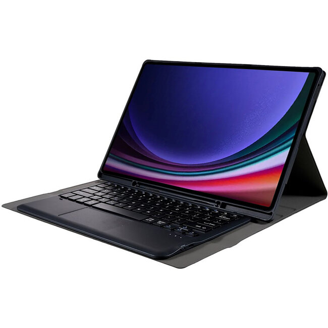 Case2go - Bluetooth Toetsenbord Hoes Geschikt voor Samsung Galaxy Tab S10 Ultra (2024) - Met touchpad en stylus pen houder - QWERTY Keyboard case - Zwart