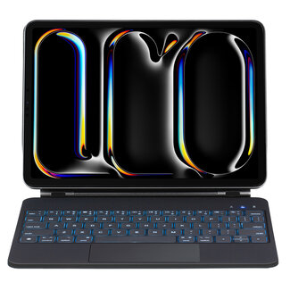 Cover2day Bluetooth Toetsenbord hoes geschikt voor Apple iPad Air 13 2024 - Toetsenbordverlichting - Met Pencil Houder - Touchpad - Zwart