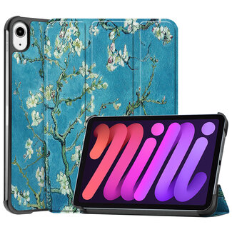 Cover2day Tablet hoes geschikt voor de Apple iPad Mini 7 (2024) - Witte Bloesem