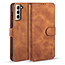 CaseMe - Samsung Galaxy S21 Plus Case - with Magnetic closure - Leather Book Case - Light Brown