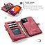 CaseMe - Case for Apple iPhone 13 - Wallet Case with Card Holder, Magnetic Detachable Cover - Red