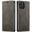 AutSpace - Case for Apple iPhone 13 Pro Max - PU Leather Wallet Case Card Slot Kickstand Magnetic Closure - Brown