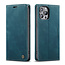 CaseMe - Case for Apple iPhone 13 Pro Max - PU Leather Wallet Case Card Slot Kickstand Magnetic Closure - Blue