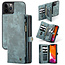 CaseMe - Case for Apple iPhone 13 Pro Max - Wallet Case with Card Holder, Magnetic Detachable Cover - Blue