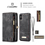 CaseMe - Case for iPhone X/Xs - Wallet Case Whiteh Card Holder, Magnetic Detachable Cover - Black