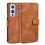 CaseMe - OnePlus 9 Case - with Magnetic closure - Leather Book Case - Light Brown