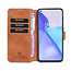 CaseMe - OnePlus 9 Case - with Magnetic closure - Leather Book Case - Light Brown