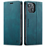 AutSpace - Case for Apple iPhone 13 - PU Leather Wallet Case Card Slot Kickstand Magnetic Closure - Blue