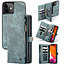 CaseMe - Case for Apple iPhone 13 Mini - Wallet Case with Card Holder, Magnetic Detachable Cover - Blue