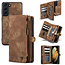 CaseMe - Case for Samsung Galaxy S21 - Wallet Case with Card Holder, Magnetic Detachable Cover - Brown