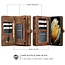 CaseMe - Case for Samsung Galaxy S21 - Wallet Case with Card Holder, Magnetic Detachable Cover - Brown