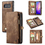 CaseMe - Case for Samusng Galaxy S10 - Wallet Case Whiteh Card Holder, Magnetic Detachable Cover - Brown