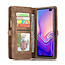 CaseMe - Case for Samusng Galaxy S10 - Wallet Case Whiteh Card Holder, Magnetic Detachable Cover - Brown