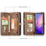 CaseMe - Case for Samusng Galaxy S10 - Wallet Case Whiteh Card Holder, Magnetic Detachable Cover - Brown