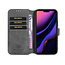 CaseMe - iPhone 12 Pro Max Case - with Magnetic closure - Leather Book Case - Grey