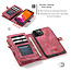 CaseMe - Case for Apple iPhone 13 Pro Max - Wallet Case with Card Holder, Magnetic Detachable Cover - Red