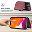CaseMe - Apple iPhone 13 Mini Case - Back Cover - with RFID Cardholder - Red