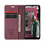 CaseMe - Case for Samsung Galaxy A12 - PU Leather Wallet Case Card Slot Kickstand Magnetic Closure - Red