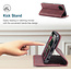 CaseMe - Case for Samsung Galaxy A12 - PU Leather Wallet Case Card Slot Kickstand Magnetic Closure - Red