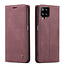 CaseMe - Case for Samsung Galaxy A12 - PU Leather Wallet Case Card Slot Kickstand Magnetic Closure - Red