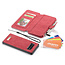 CaseMe - Case for Samsung Galaxy S10 - Wallet Case Whiteh Cardslots and Detachable Flip Zipper Case - Red