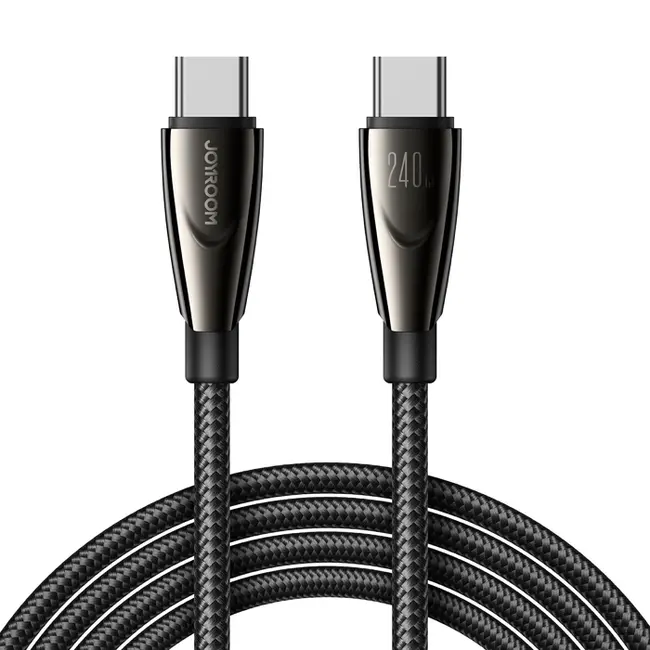Joyroom - Pioneer Series - Usb c naar Usb c kabel - Nylon - 240W - 1,2 Meter - Zwart