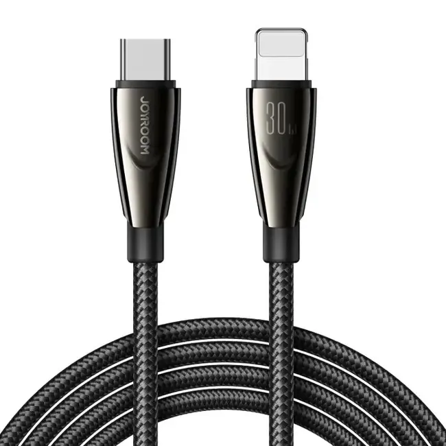 Joyroom - Pioneer Series - Usb c naar Lightning kabel - Nylon - 30W - 1,2 Meter - Zwart