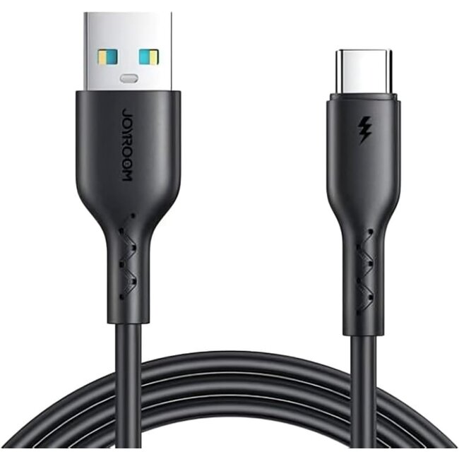 Joyroom - Flash-Charge Series - USB-A naar USB-C kabel - Nylon - 60W - 3A - Snellader - 1 Meter - Zwart