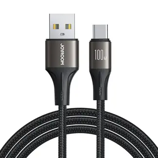 Joyroom Joyroom - Light-speed Series - USB-A naar USB-C kabel - Nylon - 100W - 1,2 Meter - Zwart