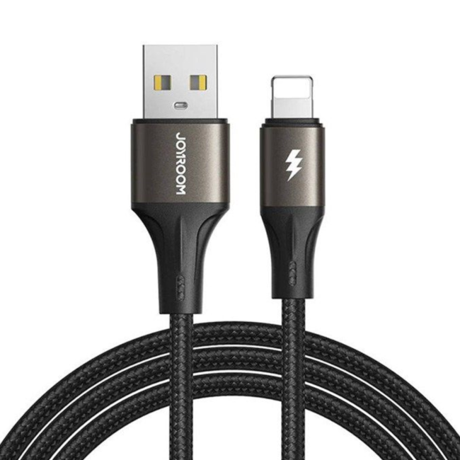 Joyroom - Light-Speed Series - USB-A naar Lightning kabel - Nylon - 3A Snellader - 1,2 Meter - Zwart