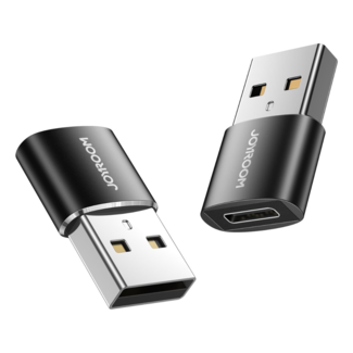 Joyroom Joyroom - USB-A naar USB-C Adapter - Universele Adapter Geschikt voor Telefoon, Tablets en Laptops - Zwart
