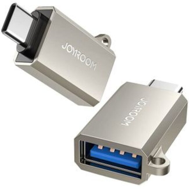 Joyroom - USB-C naar USB-A Adapter - Universele Adapter Geschikt voor Telefoon, Tablets en Laptops - Grijs