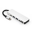USB Splitter & SD Kaartlezer - USB Hub 3.0 - 2 Poorten - USB-C aansluiting - Aluminium - Zilver