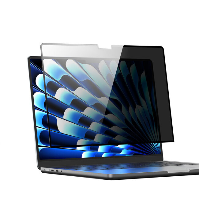 Dux Ducis - Privacy screenprotector Geschikt voor Macbook Air 13.6 (2022/2024) - Privacy scherm - Full Cover - Zwart