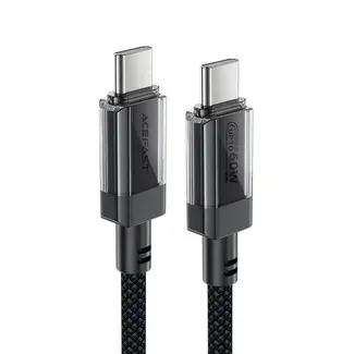 Acefast Acefast - USB-C naar USB-C kabel - Oplaadkabel - 1.2 Meter - 480 Mbps - 60W - Nylon - Zwart
