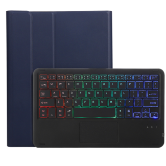 Cover2day Case2go - Bluetooth RGB Toetsenbord hoes geschikt voor Apple iPad 10 10.9 Inch (2022) - QWERTY - Keyboard case met RGB Verlichting & Touchpad - Donker Blauw