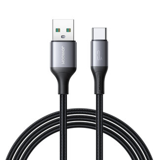Joyroom Joyroom - Flash Series - 3A - Usb A naar Type C kabel - Snellader - Nylon - 2 Meter - Zwart