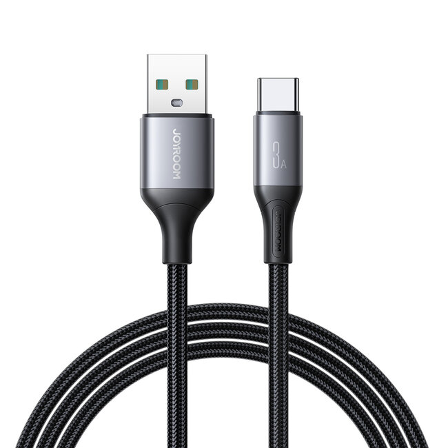 Joyroom - Flash Series - 3A - Usb A naar Type C kabel - Snellader - Nylon - 2 Meter - Zwart