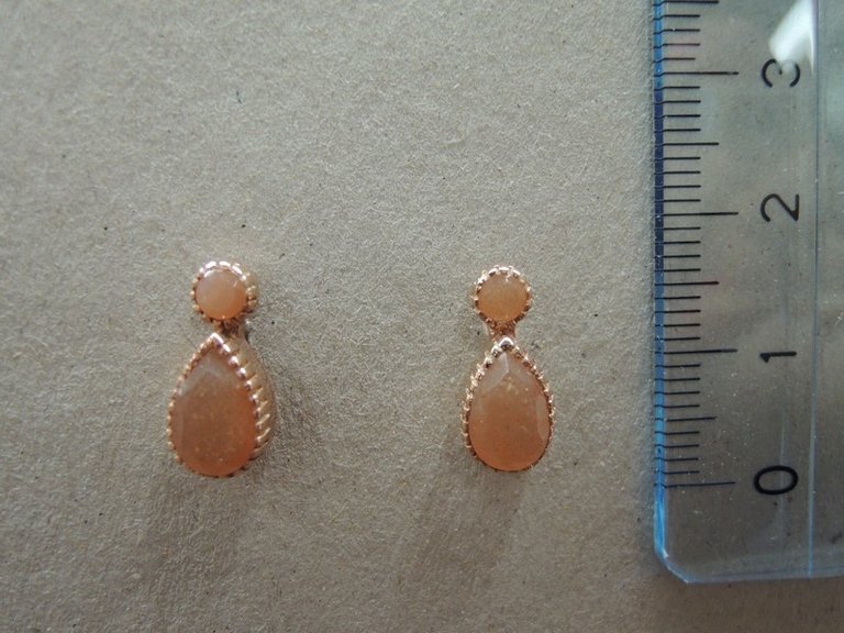 OR0037 OORSTEKER Ag925 ROSE VERGULD ROOS  13MM ROND+DRUPPEL MAANSTEEN FACET