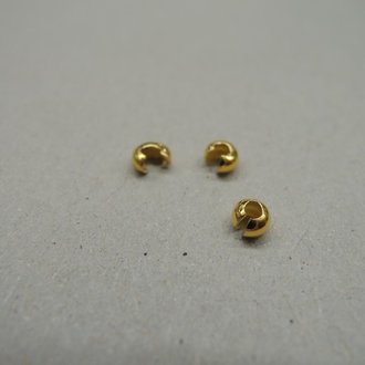 GPENCBC03 (per 40 stuks) KNIJPKRAAL COVER Ag925 VERGULD 3MM ROND