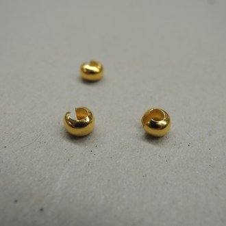 GPENCBC04 (per 40 stuks) KNIJPKRAAL COVER Ag925 VERGULD 4MM ROND